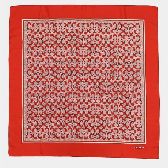 NWT COACH Vintage Signature C Printed Silk Square Scarf - Picture 2 of 6